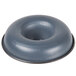 A grey circular non-stick open savarin mold with a metal rim.