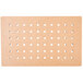 A natural Tablecraft double well cutting board with holes in it.
