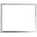 A stainless steel rectangular trim ring.