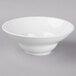 A Libbey ultra bright white bowl with a small rim on a white background.