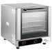 A silver Nemco countertop convection oven with a glass door.