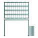 A green Regency wire rack with a grid of metal bars.