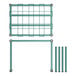 A green metal Regency dunnage rack with a grid.