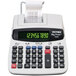 A Victor thermal printing calculator with a receipt coming out of it.