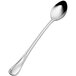 A close-up of a Bon Chef stainless steel iced tea spoon with a wave handle.