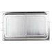 A stainless steel Vollrath hinged dome cover with two handles.