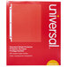 A red box of Universal clear standard weight sheet protectors with white text.