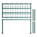 A green metal Regency dunnage rack with wire mesh.