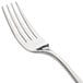 A close-up of a Bon Chef Como stainless steel dinner fork with a silver handle.