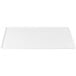 A white rectangular Tablecraft cast aluminum cooling platter with a small handle.