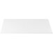 A white rectangular Tablecraft metal cooling platter with a metal frame and a logo.
