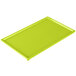 A lime green Tablecraft rectangular cast aluminum cooling platter.