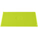 A lime green Tablecraft cast aluminum rectangular cooling platter with a logo on it.