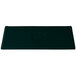 A rectangular hunter green cast aluminum cooling platter with a black rubber mat on it.