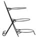 A black powder coated iron 3-tier pizza stand.