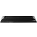 A black cast aluminum rectangular platter with a flared edge.