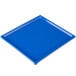 A cobalt blue cast aluminum rectangular cooling platter with a square shape.