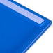 A cobalt blue Tablecraft rectangular cooling platter with a white surface and edge.