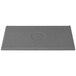 A grey rectangular Tablecraft granite cast aluminum cooling platter with a circular design on a grey surface.