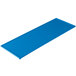A sky blue rectangular cast aluminum cooling platter.