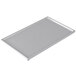 A natural cast aluminum rectangular cooling platter on a white background.