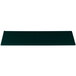 A hunter green rectangular cast aluminum cooling platter with a logo on it.