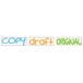 A blue, green, and pink Stack Stamp with white text on a white background.
