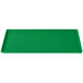 A green rectangular cast aluminum cooling platter with a white border.