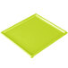 A lime green Tablecraft cast aluminum rectangular cooling platter.