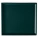 A rectangular hunter green cast aluminum cooling platter with a white border.