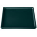 A hunter green rectangular cast aluminum cooling platter with a black border.