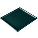 A hunter green rectangular cast aluminum cooling platter.