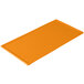 A rectangular orange cast aluminum cooling platter on a white background.