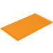 An orange cast aluminum Tablecraft rectangular cooling platter.