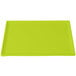 A lime green Tablecraft cast aluminum rectangular cooling platter.