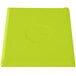 A lime green Tablecraft rectangular cast aluminum platter on a table.