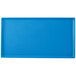 A sky blue rectangular cast aluminum cooling platter.