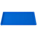 A blue rectangular cast aluminum cooling platter with white speckles.