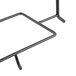 A black metal 2 tier table riser with hooks on the ends.
