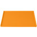 A rectangular orange Tablecraft cast aluminum cooling platter on a white background.