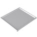 A natural cast aluminum rectangular cooling platter with a white background.