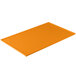 A rectangular orange cast aluminum Tablecraft cooling platter.