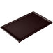 A black rectangular Tablecraft cooling platter with a brown bottom.