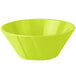 A lime green Tablecraft round cast aluminum serving bowl.