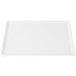 A white rectangular Tablecraft cast aluminum platter with a black border.