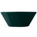 A close-up of a Tablecraft hunter green cast aluminum serving bowl.