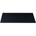 A black rectangular Tablecraft platter with a blue speckled interior.