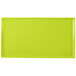 A lime green rectangular Tablecraft cast aluminum cooling platter.