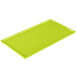 A lime green Tablecraft cast aluminum rectangular cooling platter.