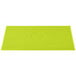 A lime green rectangular Tablecraft cast aluminum cooling platter with a logo on it.